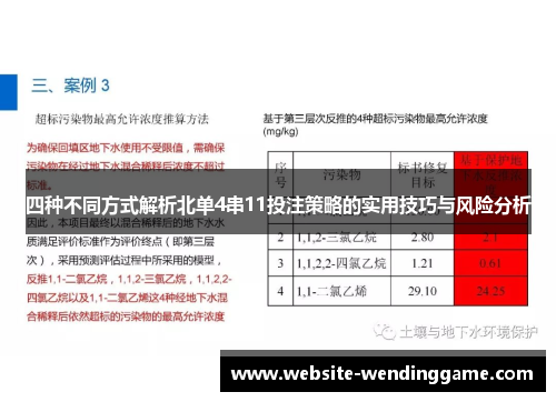 四种不同方式解析北单4串11投注策略的实用技巧与风险分析